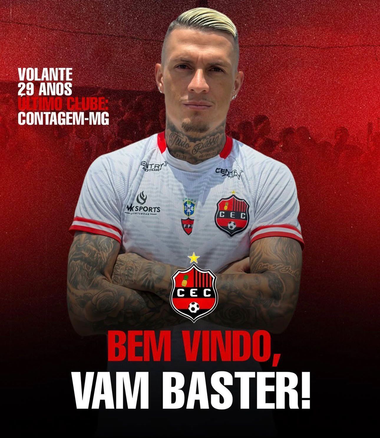 Confiança anúncia ‘Vam Baster’ e Pombal contrata ‘Kaká’; confira reforços