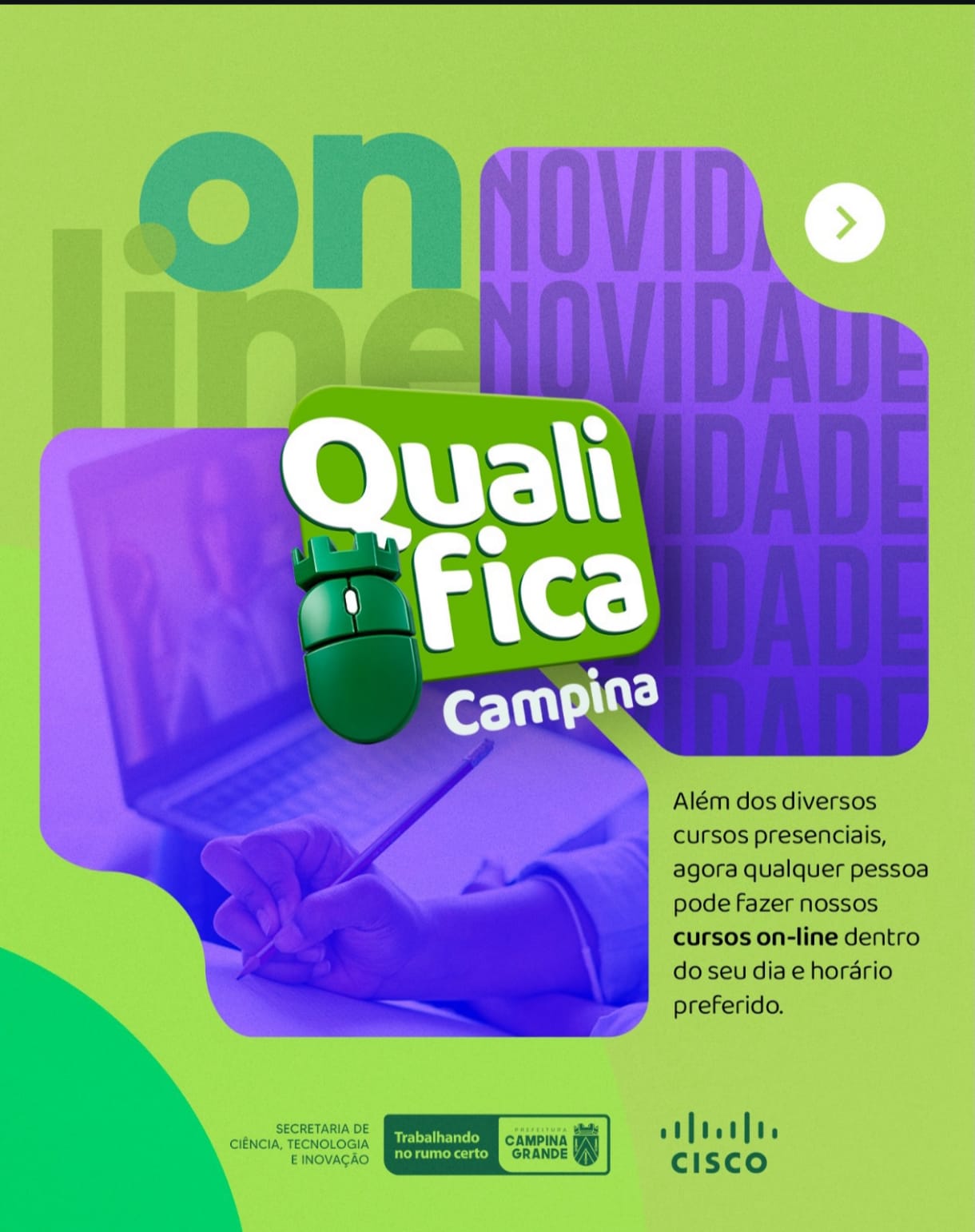 Qualifica Campina: em parceria com multinacional, SECTI abre inscrições para 11 modalidades de cursos online Qualifica Campina: em parceria com multinacional, SECTI abre inscrições para 11 modalidades de cursos online