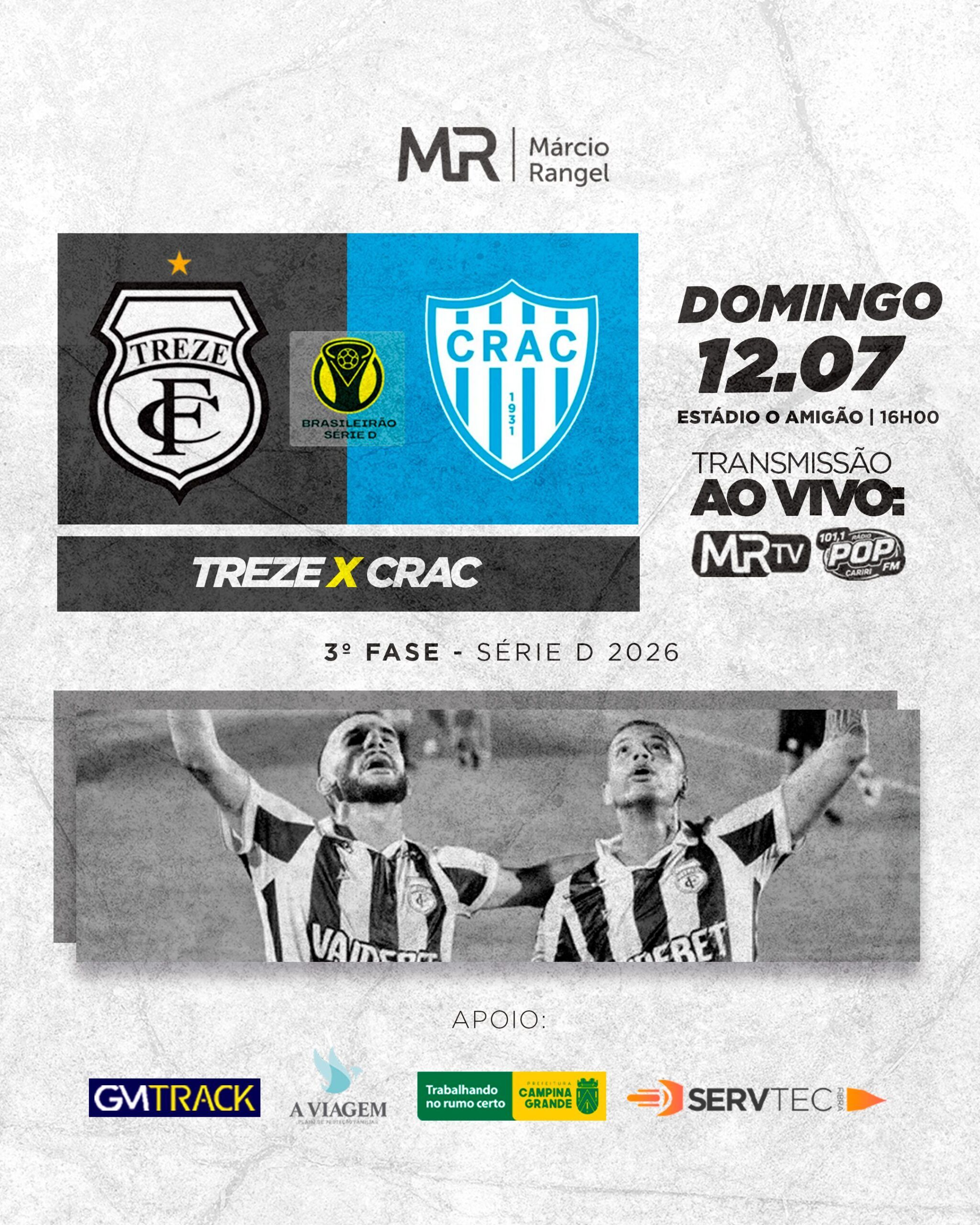 Treze encara o CRAC no Amigão em busca da classificação e do sonho do acesso à Série C 
